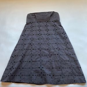 Anthropologie Gray Strapless Dress